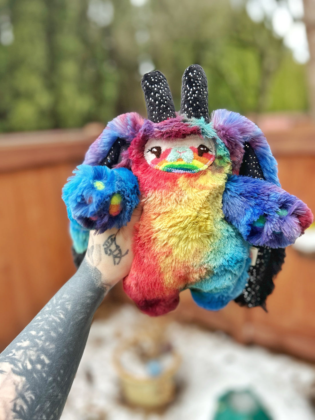 Rue the long eared jackalope in ‘rainbow cosmos’